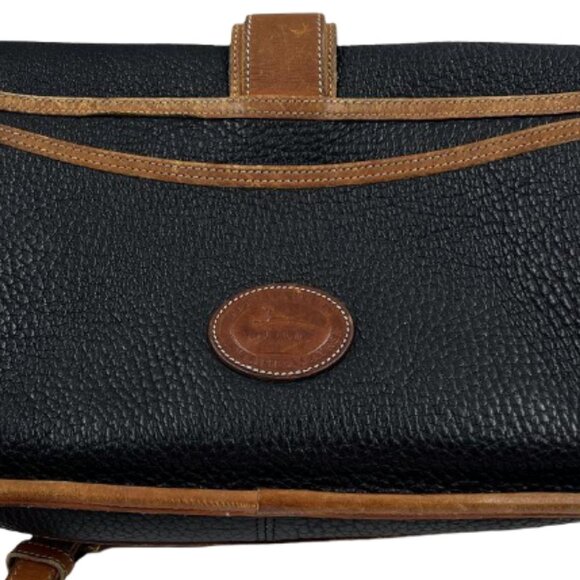 Dooney & Bourke Black Brown All Weather Leather Equestrian Shoulder Bag - Picture 4 of 16